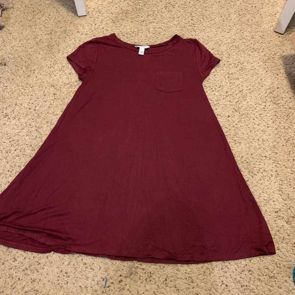 Maroon T-Shirt dress